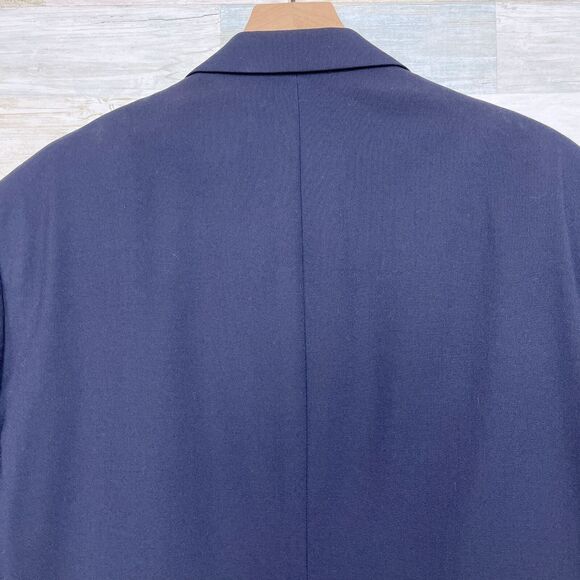 Jos A Bank Kent Hopsack Blazer Navy Blue Gold Buttons Wool Single Vent Mens 46L - Picture 7 of 12